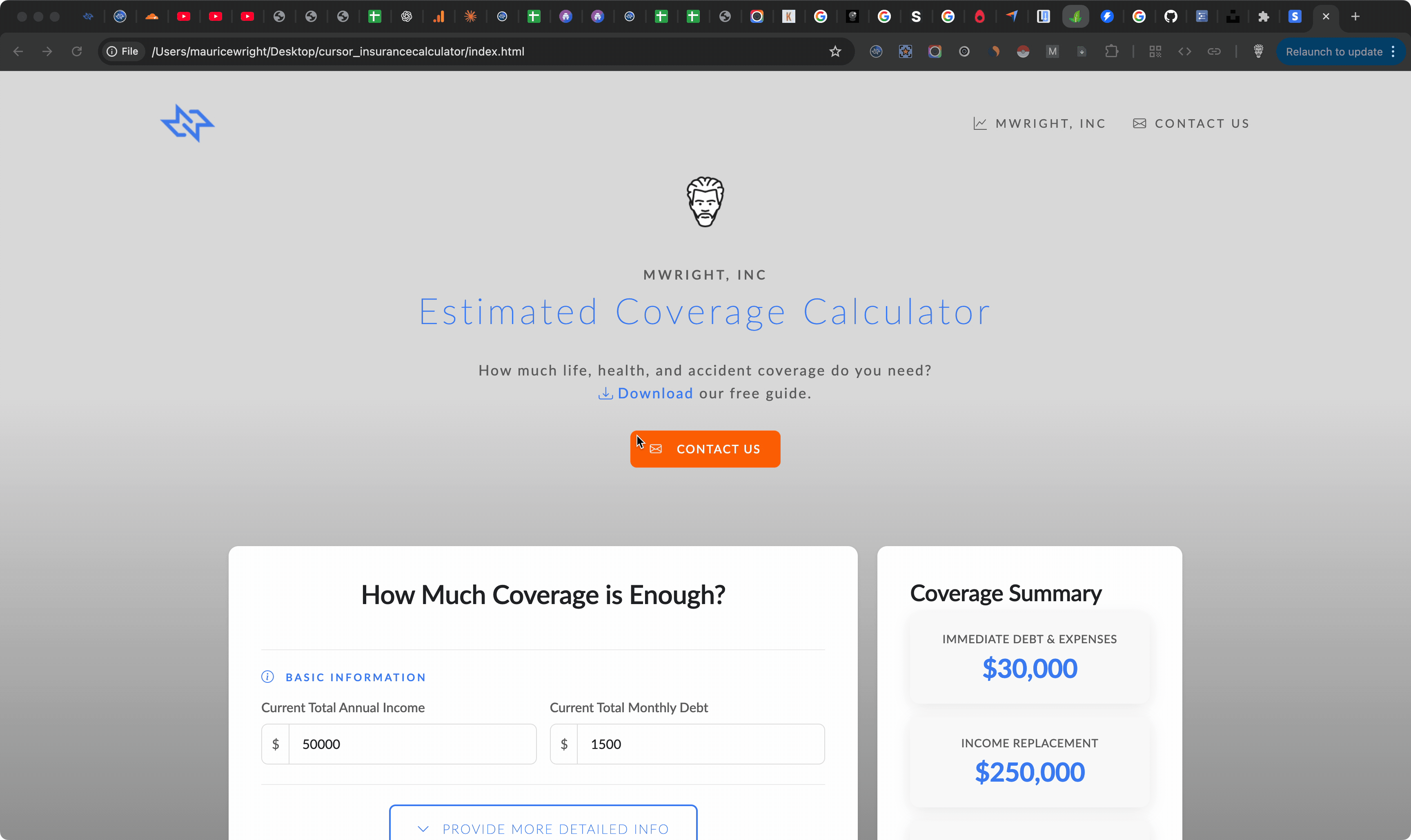 Coverage Calculator Demo